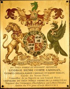 A later Garter Stall Plate (1891); Chatham's was similar (Wikimedia Commons)